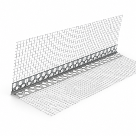 Coltar aluminiu cu plasa fibra de sticla 10 x 10 cm, lungime 2.5 m